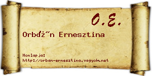 Orbán Ernesztina névjegykártya