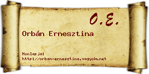Orbán Ernesztina névjegykártya