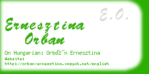 ernesztina orban business card